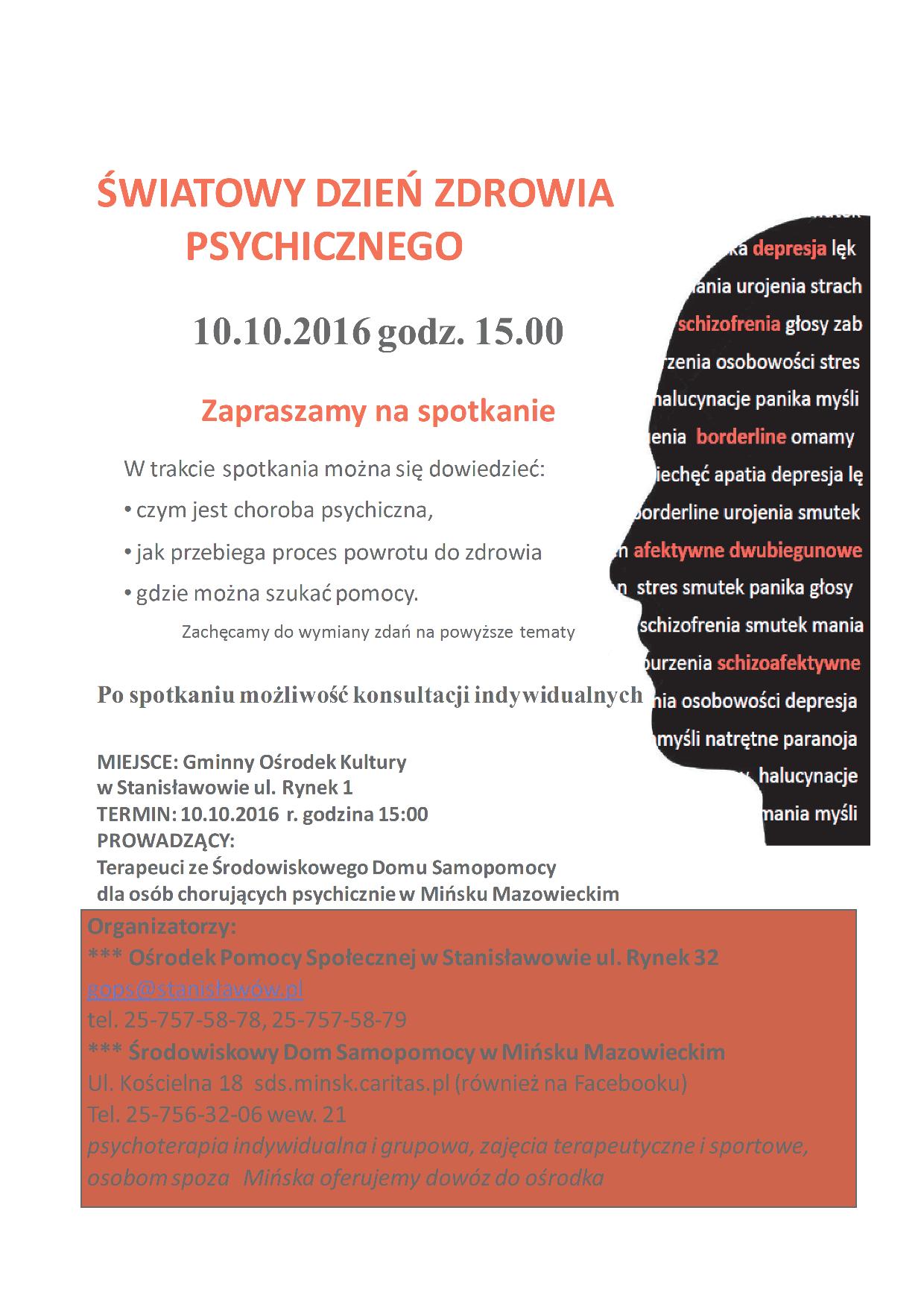 Światowy Dzień Zdrowia Psychicznego